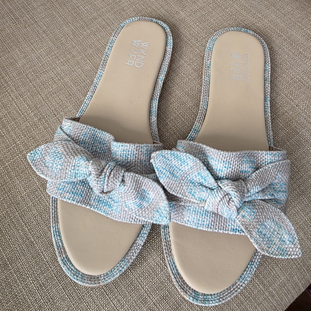 NEW WKND WYFR Bow Toe Slide Sandals 36